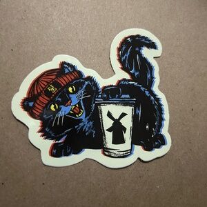 Black Cat Dutch Bros Sticker